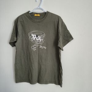 Dime MTL Cow Tornado Graphic Streetwear T-Shirt Olive, Minimalist